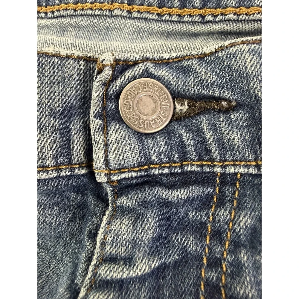 Levi's Men's 48X32 Blue Cotton Denim Jeans Straight Fit Medium Wash 5-Pocket